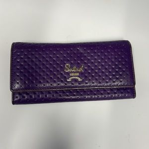 SALAD AW1929 Love & Peace Women Wallet Purple color. Leather.